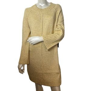 Kerisma Warm Gold and Ivory Bell Long Sleeve Tunic Sweater